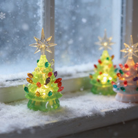 Weihnachtsbaum Mini-LED-Beleuchtung Tischbaum mit Mehrfarbigen Glühbirnen & Sternspitze, Feiertagsdekoration für Kamin, Tisch oder Schreibtisch