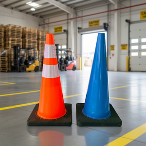 Yol Güvenliği Üreticisi Esnek Yansıtıcı 36 İnç PVC Trafik Güvenlik Konileri - Product Image 4