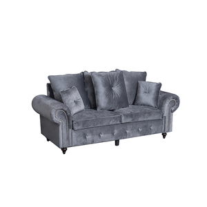 Set divano 3 + 2 + 1 <span class=keywords><strong>Design</strong></span> <span class=keywords><strong>moderno</strong></span> colore grigio tessuto <span class=keywords><strong>soggiorno</strong></span> mobili - Product Image 4