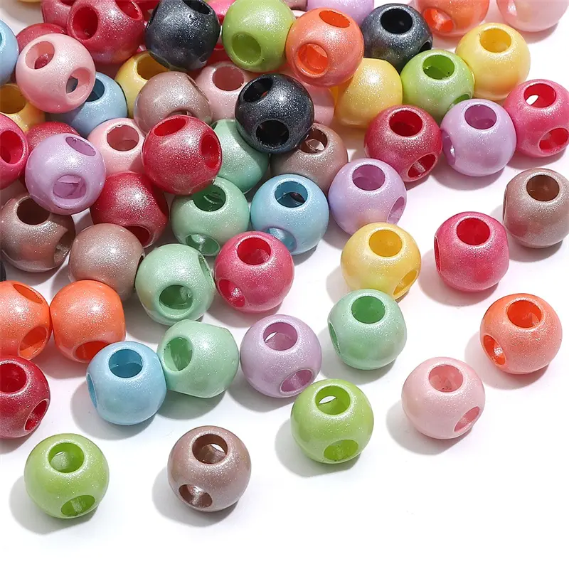 New Acrylic Four Pass Beads Size 12*10mm Candy Color Loose Beads For Handmade DIY Creative Bracelet Accessories Making