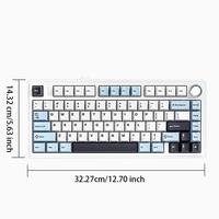 Clavier de jeu AULA F75 75% ergonomique programmable USB-C filaire et sans fil 2.4G RGB à échange à chaud, avec disposition Anglaise et Arabe