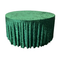 Nappe de Table Ronde en Velours Vert Émeraude de Luxe pour Mariage, Banquet et Fête
