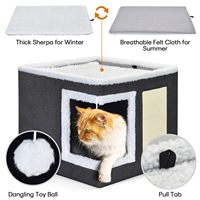 Tente multifonctionnelle pour chat avec griffoir, balançoire suspendue et lit-caverne confortable pour chats d'intérieur et chatons – Vente en gros