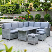 Moderne bequeme PE Rattan Sofa Wicker Outdoor Gartenmöbel Günstige Set für Courtyard Hotel Park oder Bauernhaus