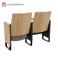 Chaise d'auditorium commerciale robuste LEADCOM LS-20601W pour salle de conférence scolaire avec tablette d'écriture rabattable