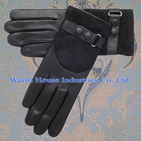 Gants chauds en cuir de chèvre doublé, accessoire luxueux, chaud et Ultra doux, pour hommes et femmes, nouvelle collection hiver