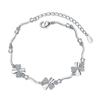 Nouveau Bracelet Trèfle Porte-Bonheur en Laiton pour Femme, Plaqué Or 14K, Design Minimaliste et Élégant, Idéal pour Offrir – Vente Directe Usine