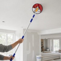 Outil de ponçage mural à manche extensible avec éclairage LED et support de papier de verre rechargeable par USB pour le lissage des cloisons sèches (vente en gros)
