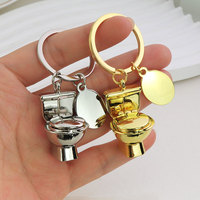 Porte-clés mini WC en alliage de zinc, créatif et amusant, en forme de toilettes, outil promotionnel pour hommes, accessoires