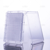 Plaque ELISA à fond plat en PS, 384 puits, transparente, non stérile, avec couvercle transparent, OEM, pour liaison intermédiaire