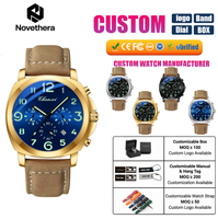 Montre sport à quartz CX 954, grand cadran 45 mm, chronographe multifonction, affichage lumineux, bracelet en cuir, étanche pour la vie quotidienne