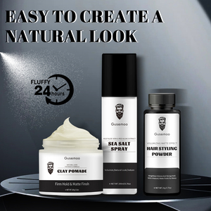 ชุดจัดแต่งทรงผมสำหรับผู้<span class=keywords><strong>ชาย</strong></span>ยี่ห้อ Gusemoo ประกอบด้วย แป้งเพิ่มวอลลุ่ม โพเมด แว็กซ์ สเปรย์น้ำทะเล สำหรับ<span class=keywords><strong>ผม</strong></span>ลุคแมทท์ เพิ่มวอลลุ่ม - Product Image 2