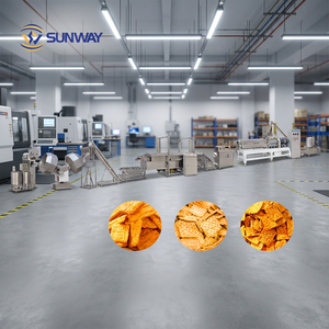 Chaîne <span class=keywords><strong>de</strong></span> production <span class=keywords><strong>de</strong></span> snacks frits frais entièrement automatique Sunway : Machine à friture continue pour frites et snacks - Product Image 1