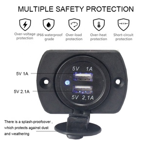 12v/24v 2.1A 1A sortie étanche double USB changeur accessoire <span class=keywords><strong>prise</strong></span> de courant 24 <span class=keywords><strong>volts</strong></span> chargeur de <span class=keywords><strong>voiture</strong></span> - Product Image 4