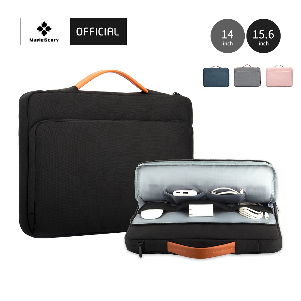 Sac pour ordinateur portable 15.6 pour HP Dell ASUS Macbook, fermeture éclair, accessoires avant, porte-documents pour ordinateur portable, sac à manches pour hommes et femmes