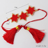 2025 fait à la main tressé réglable bohême Style ethnique étoile forme rouge Miyuki verre perles de rocaille Bracelets pour les femmes