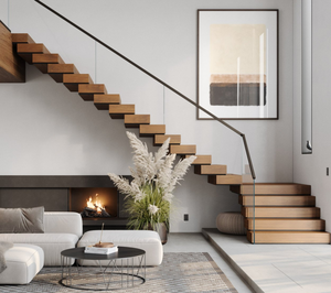 CBMMart <span class=keywords><strong>Escalier</strong></span> intérieur moderne personnalisé <span class=keywords><strong>Escalier</strong></span> flottant en bois massif de style américain pour nouvelle maison <span class=keywords><strong>ou</strong></span> rénovation - Product Image 3