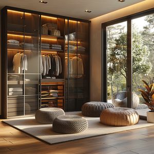 Top Quality Customized Modern Wardrobe Glass Door and Wooden Series Cabinet Products - Product Image 3