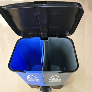 Nuevo estándar para botes de basura de plástico con pedal para separación de residuos húmedos y secos, tamaño 20L, venta al por mayor. - Product Image 2