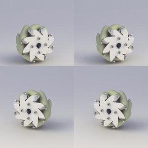 Set roda Mecanum baja tahan karat 127mm dengan rol PU 14190 roda Mecanum 5 inci - Product Image 3