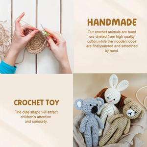 Handgefertigte Entzückende Gehäkelte Tier-Plüschtiere Niedliche Weiche Bären Hasen Koala Stoffpuppen Tröster PP Baumwolle Baby Geschenke Souvenirs - Product Image 3