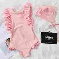 Maillot de bain une pièce pour bébé fille de 1 à 3 ans, motif 'Forever Dress', adorable, pour l'été et la mer, avec bonnet de bain
