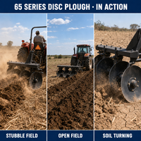 Charrue à disques série 65, 5 disques, largeur 1500 mm, montage Cat II, non-enroulante, pour labour profond, pour tracteur 4 roues de 120 CV