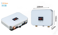 Pemanas Air Listrik Mini Instan 220V 4.5KW, Pemanas Air Tanpa Tangki Suhu Konstan untuk Rumah Tangga