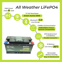 Gruppe 49 L5 H8 12V 150Ah Bluetooth LiFePO4 Akku-Pack mit Aktivem BMS und Ausgleichsfunktion, CE UN38.3 Zertifiziert