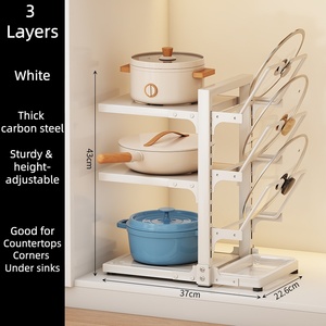 Estantes de Cocina Blancos, <span class=keywords><strong>Estante</strong></span> Multiusos <span class=keywords><strong>para</strong></span> Ollas, Multifuncional, <span class=keywords><strong>para</strong></span> Encimera, Debajo del Fregadero, Armario, Estantes de Almacenamiento <span class=keywords><strong>para</strong></span> Cocina - Product Image 2