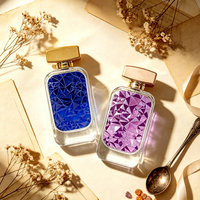 Flacon de parfum carré en verre GC 100 ml, flacon de parfum vide de luxe avec bouchon doré, logo personnalisé
