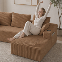 Ensemble de canapé modulaire convertible en forme de L pour quatre personnes avec fauteuil lounge, design moderne en tissu pour appartement et villa