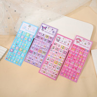 Autocollants en acrylique 3D gaufrés style japonais mignons et populaires pour la décoration de carnets d'enfants, papier pailleté auto-adhésif en gros