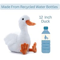 Jouet en peluche canard blanc mignon, animal en peluche doux avec bec et pattes orange, cadeau idéal pour les enfants et les amoureux des canards