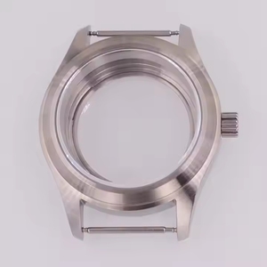 Boîtier de montre 36mm/39mm Lunette plate mate Verre saphir FIT NH35 NH36 Mouvement Argent - Product Image 1