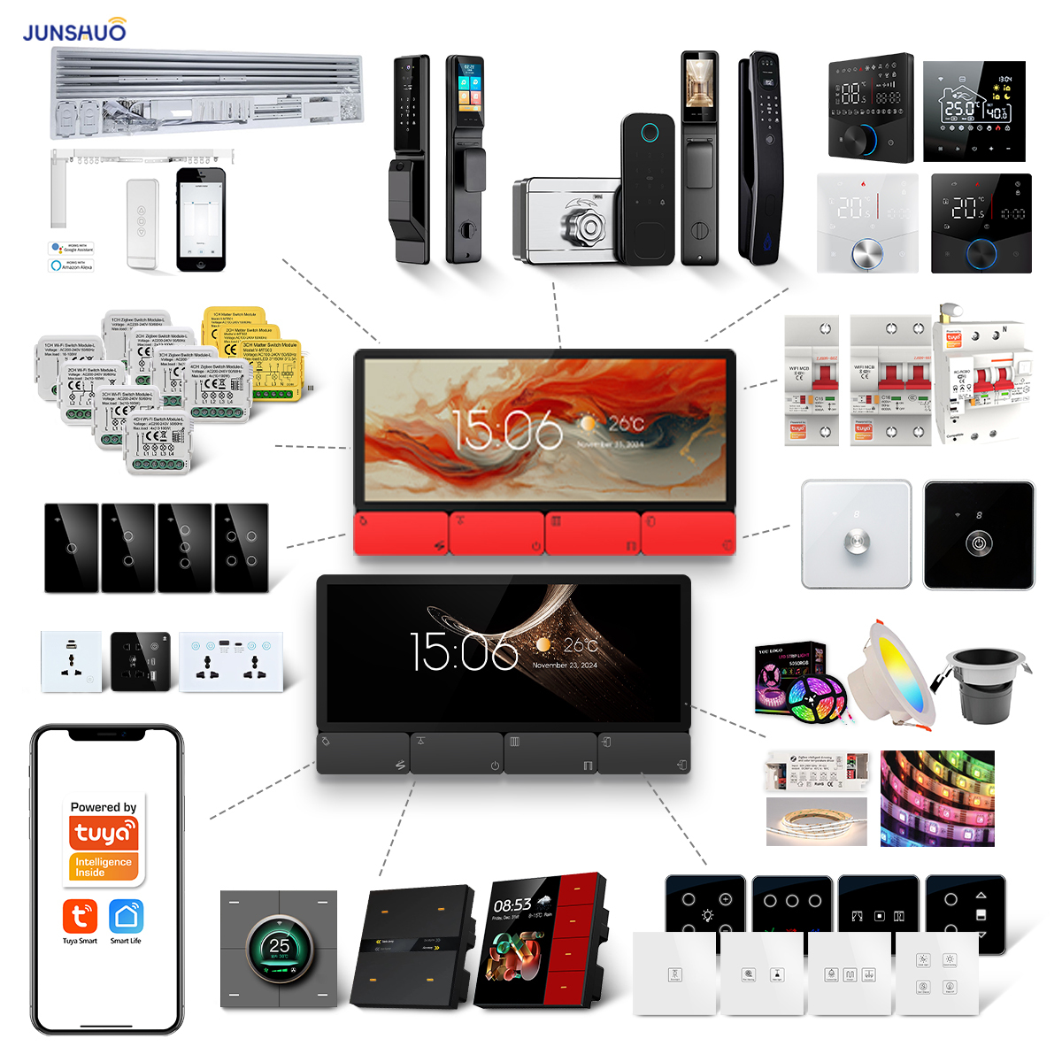 2025 New Arrival Tuya 6 Inch Control Panel Smart Home Music Amplifier Zigbee Gateway New Technology Smart Home Appliances · image 1