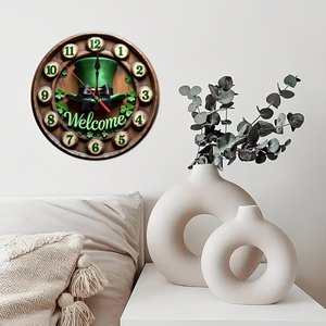Round Wooden <b>Wall</b> <b>Clock</b> 25x25Cm <b>Silent</b> Non Ticking Elegant Home Hotel Restaurant Decor - Product Image 4