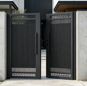 <b>Swing</b> Powder Coated Aluminum Gates Vertical Slat French Style Privacy Villa Side Gate For Courtyard - Product Image 1