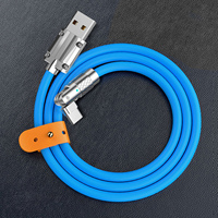 Câble de Charge en alliage de Zinc Silicone Type C Micro 8 broches câble USB 180 rotatif 120W câble de données Charge Super rapide 6A
