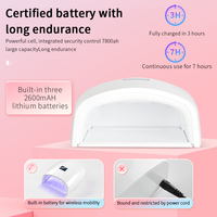 Lampe à ongles pas cher rechargeable avec poignée lumière rouge Gel laque sèche lumière uv pour ongles sans fil 48w lampe uv led pour ongles