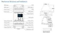 Décodeur DMX512 RDM à 4 canaux sur rail DIN, 7 fréquences PWM, 12-48VDC, contrôleur LED, récepteur de contrôle