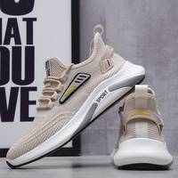 Chaussures de course décontractées tendance pour hommes, respirantes, antidérapantes, résistantes à l'usure, en maille légère, en tissu et en plastique pour le printemps et l'automne
