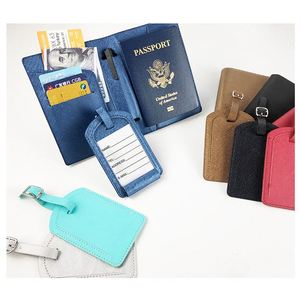 Porta Pasaportes de Viaje de PU de Lujo al por Mayor, Funda de Cuero y Juego de Etiquetas para Equipaje, Logotipo Personalizado, Sublimación en Blanco - Product Image 5