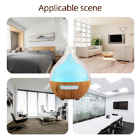 Diffuseur d'huiles essentielles électrique à effet bois, humidificateur ultrasonique avec lumière LED 7 couleurs pour la maison, la chambre, le bureau et l'habitation