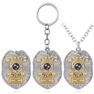 Nuevo estilo Juego Residents Evils Raccoon City Departamento de policía Insignia Metal ESTRELLAS Llavero - Product Image 1