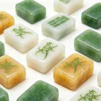 Jeu de Mahjong en Jade à Bords Lisses 40 #   Fournisseur d'usine de tuiles : Jeu de Mahjong, pièces de jeu de table à remplir de couleur, pièces de rechange pour échecs