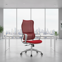 Chaise de bureau ergonomique pivotante à dossier haut en maille noire moderne, confortable, réglable en hauteur, base en acier, vente directe d'usine