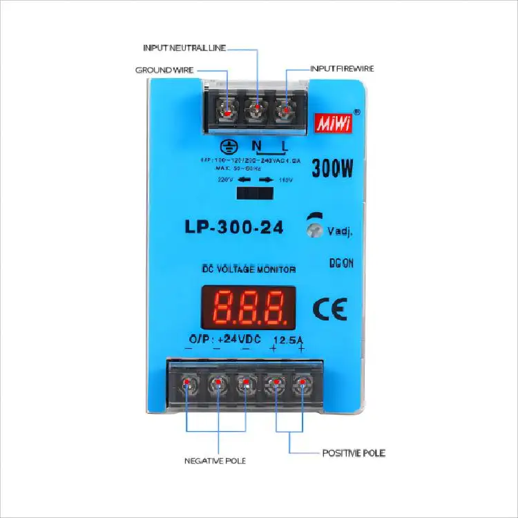 LP-300-12 led dijital ekran din ray 12v 300w güç kaynağı
