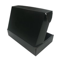 Caja de Embalaje de Cartón Mate Corrugado de Lujo con Relieve para Cosméticos, Ropa y Almacenamiento, con Tapa Negra