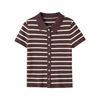 Ropa de Mujer MYST&ZA, Verano 2026, Blusa a Rayas con Cuello Polo, Elegante y Moderna, 8779145  8779146